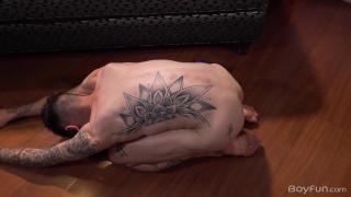 Inked up Latino Twink Shows off his Flexibility & Jerks off until he Cums 7