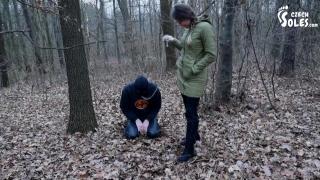 Walking the Doggy in the Cold - Boots Worship (femdom, Footdom, Boots Licking, Foot Slave on Leash) 1