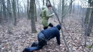 Walking the Doggy in the Cold - Boots Worship (femdom, Footdom, Boots Licking, Foot Slave on Leash) 2