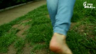 Walking Barefoot and getting her Sexy Soles very Dirty! (dirty Feet, Long Toes, Tiny Tina Feet) 4