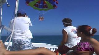 Three Hot Spring Breakers Parasail Naked 1