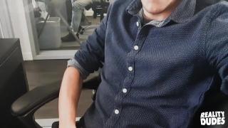 Reality Dudes - Sean Peek Sneaks into the Office to get under the Desk and Suck Eddie Rabbit's Cock 2