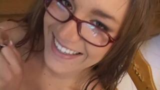 Nerdy Student with a very Big Tits Sucks Step Bro's Dick and Gets Fucked 1