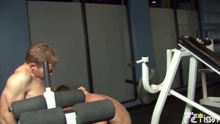 Blonde Man Gets his Big Dick Sucked at the Gym by Horny Dude 12