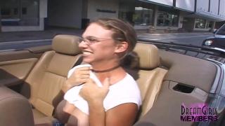 Big Nippled Glasses Hottie Flashes People on the Interstate 11