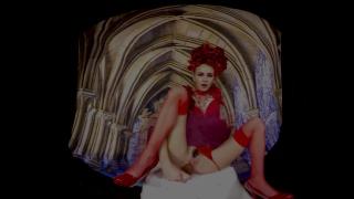 424-3DVR-180-SBS - Adelle Unicorn - Cosplay VR Dildo Masturbation Goth Lady in Red 12