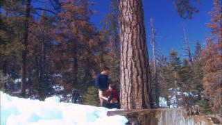 Couple make Sex Outdoor on the Snow 5