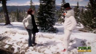 PublicHandjobs - Brandi De La Fey Strokes a Lonely Snowman 2