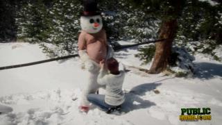 PublicHandjobs - Brandi De La Fey Strokes a Lonely Snowman 8