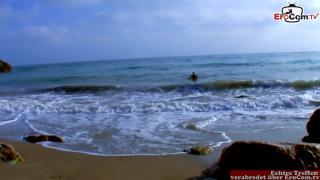 Blonde Latina Fucked Hard and Spat on by the Guy while having Anal Sex on the Beach 1