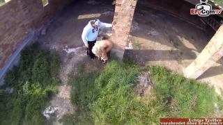 Spanish Hobby Model with Blonde Hair and Small Breasts has Outdoor Anal Sex with her Photographer 2