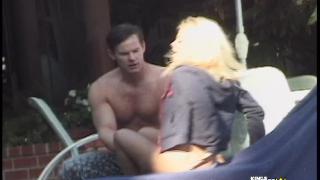 Blonde Babe Gets her Cunt Destroyed by Older Dude Outdoor by the Pool 1