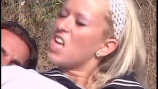 Blonde Teen Student in Uniform Gets her Chubby Pussy Lips Licked and Fucked Outdoor 7