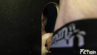 Tattooed Man Fucks a Twink Guy with Tight Ass after getting his Big Cock Sucked Trough Gloryhole 1