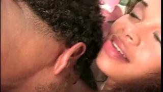 Ebony with Natural Tits and Hairy Tiny Pussy Gets Licked and Fucked 9