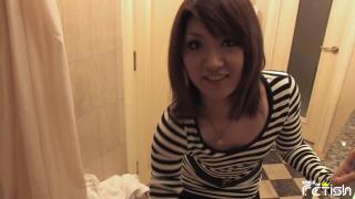 Brunette Japanese Blows a Big Cock in the Bathtub POV 2