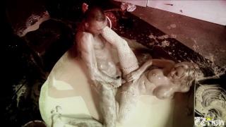 Busty Blonde Gets Fucked by her Horny Photographer in a Milk Bath