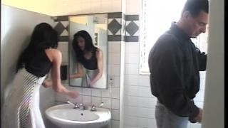 Hot Brunette Teacher having Sex with the School Principal in the School Toilet 4