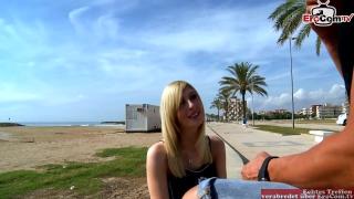 Busty Sexy Blonde Spontaneously Joins some Hot Spanish Outdoor Porn on a Truck 3