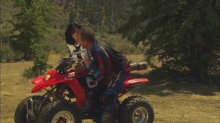 Sex on ATV Outdoor: Brunette get Laid 2