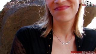 Analsex on the Beach is the best for the Sexy Skinny Blonde French Woman with Silicone Tits 1