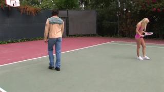 Two Barley Legal 18 Year old Teens having Threesome with their Tennis Instructor 2