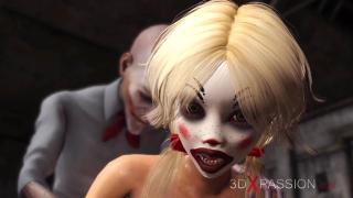 Joker Bangs Rough a Cute Sexy Blonde in a Clown Mask in the Abandoned Room 11