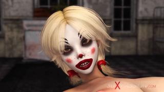 Joker Bangs Rough a Cute Sexy Blonde in a Clown Mask in the Abandoned Room 6