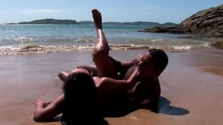 French Teen having Rough Sex on the Beach with her African Boyfriend 9