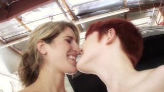 Redhead Lesbian Licking out Dyke Mechanic 1