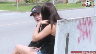 Horny Brunette with Big Tits Gets Picked up by a Strange Guy on the Street 1