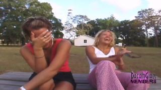 Risky Public Flashing with Sexy Tanned BFF's #2 10