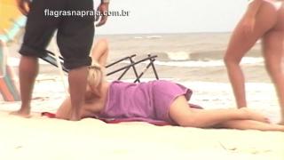 Tourist makes Beautiful Blonde Video taking Sun Bare in Brazilian Beach 10