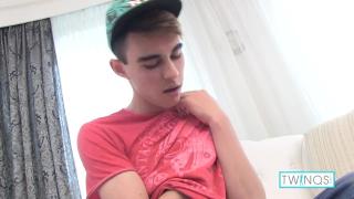 Skinny Twink Victor a Plays with his Boy Hole while Jerking off in the Living Room! 2
