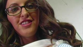 NERDY GIRL SUCK OFF Features Nikki Sexton BLOWING BIG DICK for JIZZ ON HER GLASSES! 2