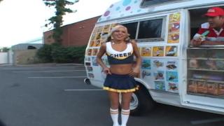 Teen Cheerleader with Blonde Hair and Tiny Pussy Gets Hard Fucked inside the Ice Cream Truck 3