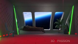 A Hot 3d Sci-fi Android Dickgirl Fucks a Sexy Girl in Space Station 2