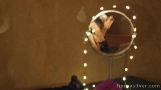 Very Spontaneous Idea to Film Hard Cock with Cumshot in the round Mirror. 11
