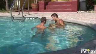 Horny Dude Takes a Dip in the Pool and Sucks with Passion his Partner Big Cock 5