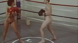 Catfight Nude Male vs Female Mixed Naked Boxing as with Face Punches, Body Punches and Blow JO 7