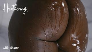 Ebony Steamy Shower Playing with Pink Wet Pussy