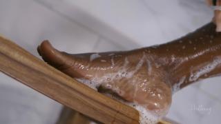 Ebony Steamy Shower Playing with Pink Wet Pussy 3