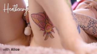 Tattoos and Gorgeous Pink Pussy Orgasm with Vibrator