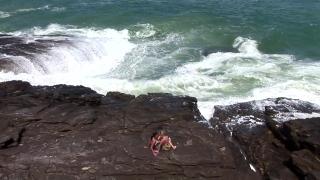 American and Brazilian Models having Hot Lesbian Sex on the Beach 3