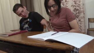 Nerdy Student with Glasses Gets her Tight Asshole Fucked on the Desk 3