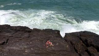 Smoking Hot Brazilian and American Models having Lesbian Sex on the Beach 4