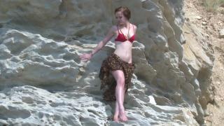 Gorgeous Young Pink Nipple Model Naked on Beach 5