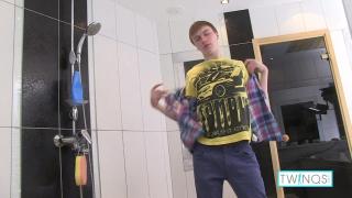 Sweet Blonde Twink Liam Masturbates his Throbbing Hard Manhood and Cums in the Shower! 1