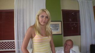 Petite Blonde Teen with Pink Nipples Takes Step-dad's Monster Cock in her Tight Pussy 1