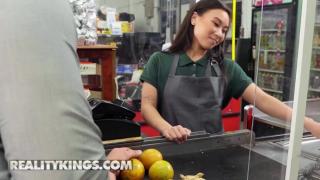 Reality Kings - JMac Fucks Petite Kimmy Kimm behind the Supermarket Counter as she keeps Working 2